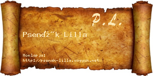 Psenák Lilla névjegykártya